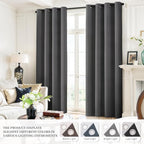 Yakamok Dove Grey 100% Blackout Curtains Grommet Window Treatments - Image 8