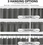 Deconovo Blackout Curtains, Thermal Insulated, W42 x L95 2 Panels, Back Tab - Image 2