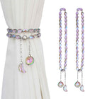 PEDOBO Magnetic Curtain Tiebacks, 2 Pack Crystal Beaded Sun & Moon Pendants by PEDOBO