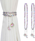 PEDOBO Magnetic Curtain Tiebacks, 2 Pack Crystal Beaded Sun & Moon Pendants by PEDOBO