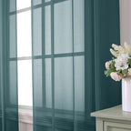 Aiyufeng Dusty Blue Sheer Curtains 84 Inches Long 2 Panels Set, Light Filtering - Image 3