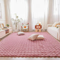 Pink Rabbit Plush Rug 8'x10', Fluffy Faux Fur Shaggy Area Rug by CHOVY