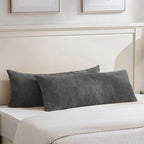 Fancy Homi Set of 2 Dark Gray Boho Long Lumbar Body Decorative Throw Pillow by Fancy+Homi