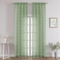 Chyhomenyc Sage Green Sheer Curtains 96 Inch Length 2 Panels Set, Light by Chyhomenyc