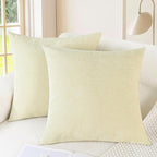 CaliTime Throw Pillow Covers Decorative 16 X 16 Inches Pack of 2 Cozy Chenille by CaliTime