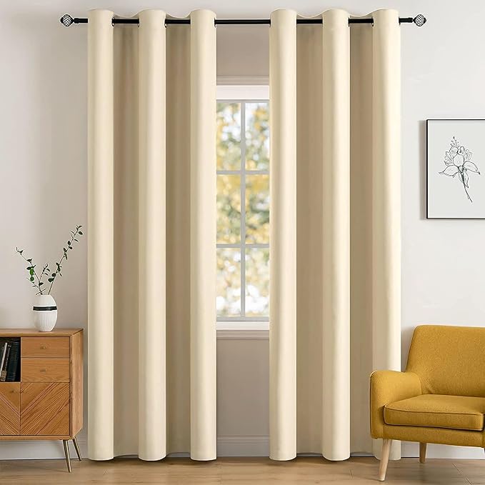 MIULEE 84" Long Room Darkening Curtains Thermal Insulated Drapes Solid Window by MIULEE