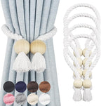 4 Pack Magnetic Curtain Tiebacks Cotton Hand Woven Tie Back Decorative Rope by CurtianTiebacks