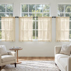MIULEE Cream Sheer Curtains 63 Inches Long, 4 Panels Set, Light Filtering Rod - Image 4