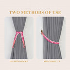 NICEEC 2 Pack Natural Cotton Rope Curtain Tiebacks Elegant Boho Style - Image 5