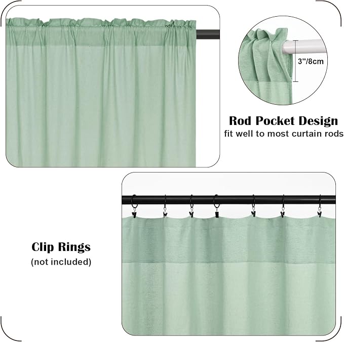 FRAMICS Farmhouse Cotton Linen Curtains - Image 5