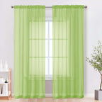 OVZME Sheer Curtains 84 Inches Long 2 Panels Set, Light Filtering Transparent by OVZME