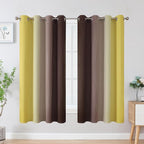 Estelar Textiler Brown and Yellow Blackout Curtains - Image 2