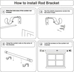 Byondeth Curtain Rods for Windows 16 to 200 Inches Adjustable Length 1 Inch - Image 7