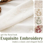 jinchan Belrose Linen Curtains for Bedroom Floral Curtains 84 Inch Length Linen - Image 7