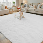 Area Rugs 10x14 Living Room, Shaggy Carpet Soft Plush Furry Bedside Rug Large - Image 3