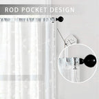 MRTREES Sheer Valance Curtain, Christmas Sheer Curtains Valances Rod Pocket - Image 2