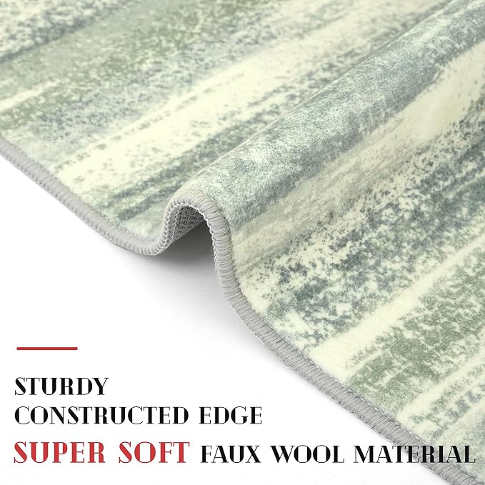 Lansny Modern Abstract Entryway Rug Indoor 2x3 Washable Rug Non-Slip Soft Small - Image 4