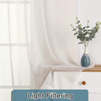 Lecloud Sheer Curtain Panels Set 96" Inches Long, Solid Voile Light Filtering - Image 7