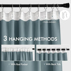 MIULEE Greyish Blue Back Tab Blackout Curtains 63 Inch Length 2 Panels Set - Image 3