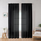 OWENIE Black Sheer Curtains, Sheer Curtains 78 inch Length 2 Panels Set - Image 2