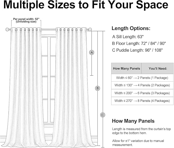 102 inch blackout curtains for Sliding door 2 Panels 100% Blackout Linen - Image 8