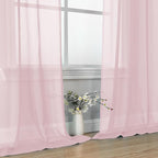 OVZME Blush Pink Sheer Curtains 63 Inches Long 2 Panels - Image 6