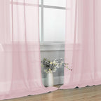 OVZME Blush Pink Sheer Curtains 84 Inches Long 2 Panels - Image 6