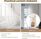 SRG Handmade Magnetic Wooden Bead Curtain Tiebacks 2 PCS | Simple Elegant - Image 4