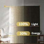Gold Curtain Rods for Windows 48-90Inch Heavy Duty Wrap Around Blackout Curtain - Image 3