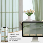 Extra Long Sheer Green Curtains - Image 7