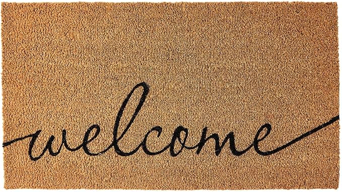 KANKUN Coco Coir Door Mat with Heavy Duty Backing, Welcome Doormat, Doormat by KANKUN