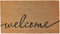 KANKUN Coco Coir Door Mat with Heavy Duty Backing, Welcome Doormat, Doormat by KANKUN