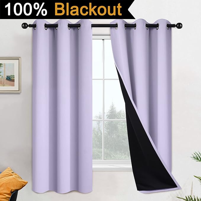 Yakamok 63 Inch Length 100% Blackout Curtains - Image 2