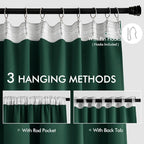 MIULEE Christmas Hunter Green Back Tab Blackout Curtains 90 Inches Long 2 - Image 3