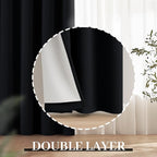 Yakamok Black Room Darkening 100% Blackout Curtains Grommet Extra Wide Window - Image 6