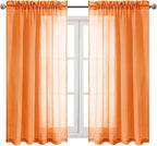 DWCN Sheer Curtains 54 inch Length 2 Panels Set, W52 x L54 - Image 9