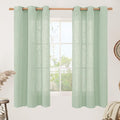 LAMIT Fresh Green Linen Sheer Curtains 63 Inch Length by LAMIT