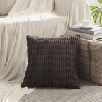 Fancy Homi 4 Packs Boho Dark Brown Decorative Throw Pillow Covers 16x16 Inch - Image 2