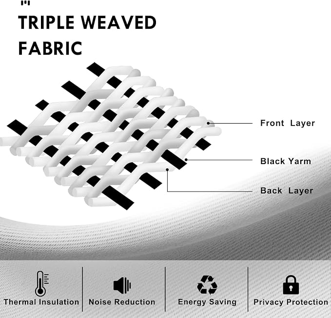 DWCN White Curtains for Living Room Thermal Insulated, Energy Saving & Noise - Image 5