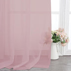 Chyhomenyc Blush Pink Sheer Curtains 108 Inches Long - Image 6