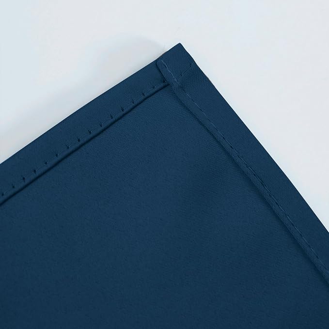 LEMOMO Blackout Curtains 52 x 120 Inch Long Navy Blue Curtains Set of 2 Panels - Image 7
