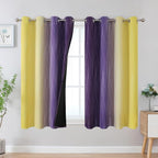 Estelar Textiler Yellow and Purple Ombre Blackout Curtains 45 Inch Length 2 - Image 2