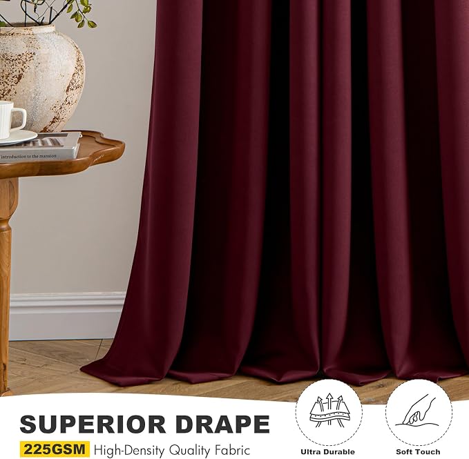 MIULEE Burgundy Red Blackout Curtains - Image 5