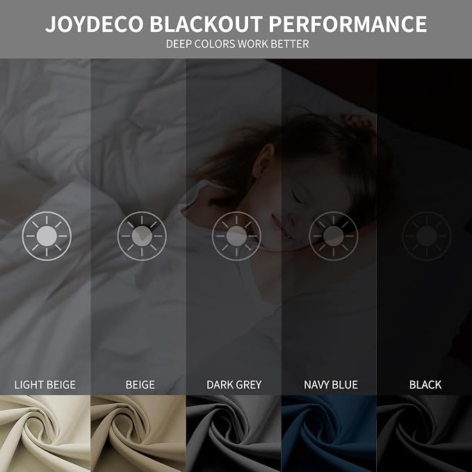 Joydeco 60% Blackout White Curtains 84 Inch Length 2 Panels, Thermal Insulated - Image 7