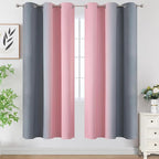 Estelar Textiler Ombre Grey and Pink Blackout Curtains 72 Inch Length 2 Panels - Image 2