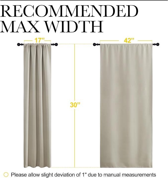 NICETOWN 2 Panels Blackout Curtains, Rod Pocket Thermal Insulated Drapes - Image 3