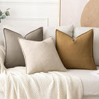 MIULEE Decorative Linen Pillow Covers 20x20 Inch Tan TaupeBoho Farmhouse - Image 5
