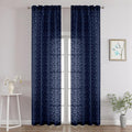Chyhomenyc Navy Blue Sheer Curtains 96 Inch Length 2 Panels Set, Light by Chyhomenyc