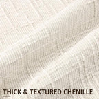 decorUhome Summer Cream White Chenille Throw Pillow Covers 16x16 Set of 2 - Image 2