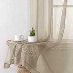 Aiyufeng Taupe Sheer Curtains 84 Inches Long 2 Panels Set, Semi Transparent - Image 9
